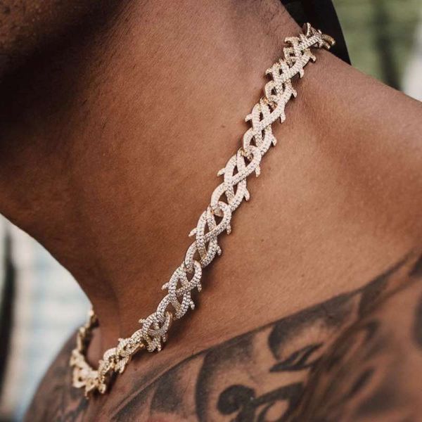 18mm Full of zircon and thorn CUBAN CHAIN rap Necklace Hip hop Men Jewelry Gift beaded charms Necklaces
18mm Full of zircon and thorn CUBAN CHAIN rap Necklace Hip hop Men Jewelry Gift beaded charms Necklaces