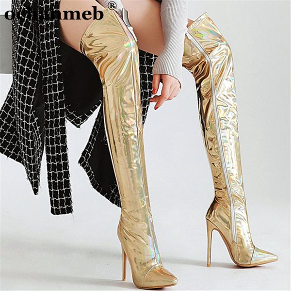 small size 33 women holographic mirror gold silver thigh boots woman lady over the knee boot female runway stage dance shoes 48, Black
small size 33 women holographic mirror gold silver thigh boots woman lady over the knee boot female runway stage dance shoes 48, Black
