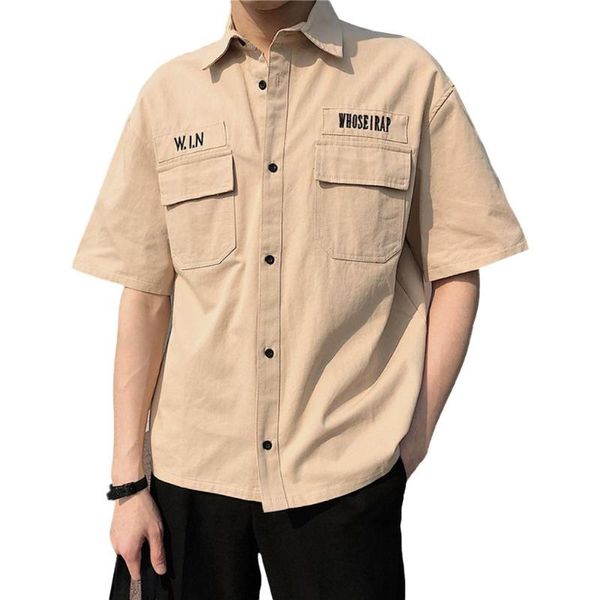 summer tooling shirt for men turn-down collar short sleeve safari shirts for men loose casual shirts clothing camisas, White;black
summer tooling shirt for men turn-down collar short sleeve safari shirts for men loose casual shirts clothing camisas, White;black