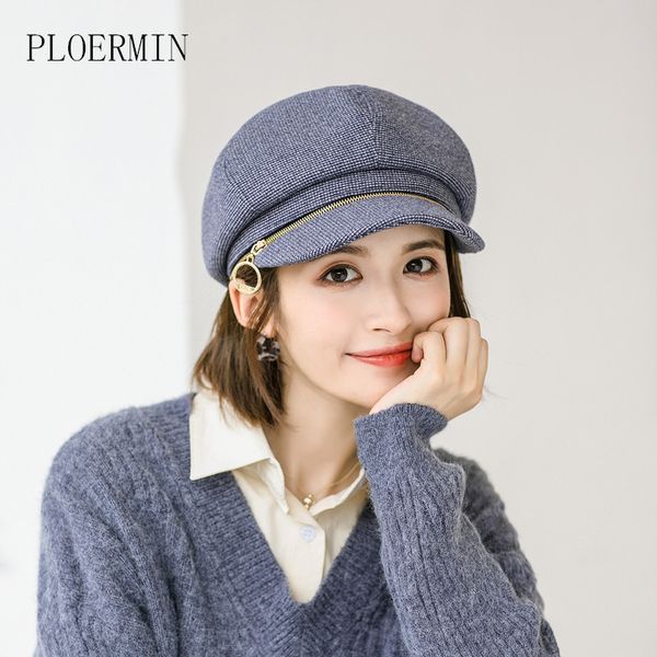 2020 new autumn and winter women octagonal cap retro fashion detachable zipper female artist painter hat all-match lattice beret, Blue;gray
2020 new autumn and winter women octagonal cap retro fashion detachable zipper female artist painter hat all-match lattice beret, Blue;gray
