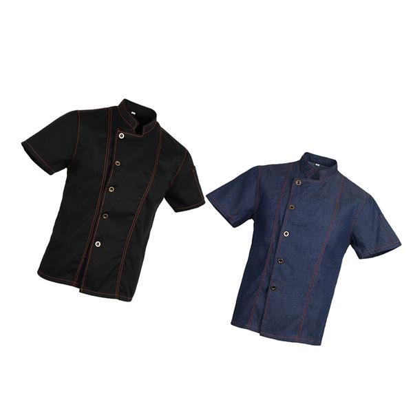 2 шт denim chef пальто куртки короткие рукава кухня uniform синий черный m, White;black
2 шт denim chef пальто куртки короткие рукава кухня uniform синий черный m, White;black