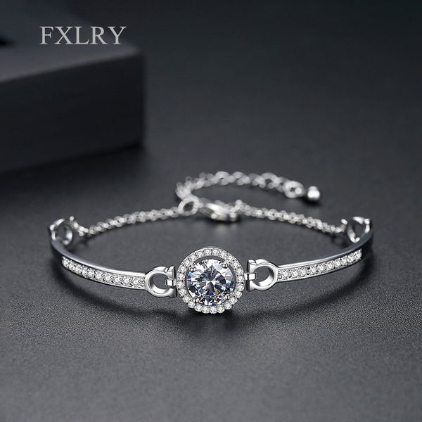 link, chain fxlry white color micro paved zircon geometric round cz stone bracelets jewelry girl party gift, Black
link, chain fxlry white color micro paved zircon geometric round cz stone bracelets jewelry girl party gift, Black
