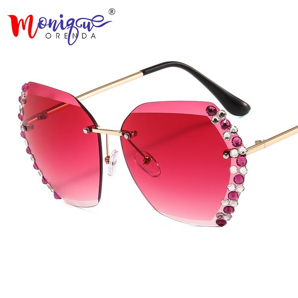 xqhku rimless eyewear side retro gradient luxury colorful clear lady gold rhinestone diamond frame glass lens sun woman sunglasses men sobt, White;black
xqhku rimless eyewear side retro gradient luxury colorful clear lady gold rhinestone diamond frame glass lens sun woman sunglasses men sobt, White;black