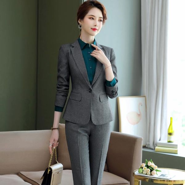 women's two piece pants classic women solid formal pant suit blazer work business wear pieces set black gray with for office ladies, White
women's two piece pants classic women solid formal pant suit blazer work business wear pieces set black gray with for office ladies, White
