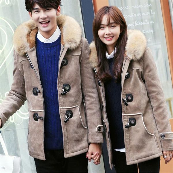 men's down & parkas 2021 winter warm lovers cotton lining suede leather jacket faux fur collar hooded men women parka overcoat thicken, Black
men's down & parkas 2021 winter warm lovers cotton lining suede leather jacket faux fur collar hooded men women parka overcoat thicken, Black