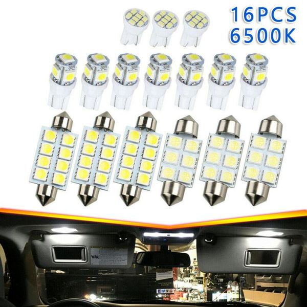16pcs / set супер яркий автомобиль светодиодные лампы лампы внутреннее освещение kit 6500k яркий белый безошибочные
16pcs / set супер яркий автомобиль светодиодные лампы лампы внутреннее освещение kit 6500k яркий белый безошибочные
