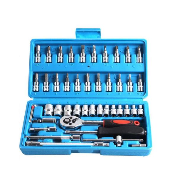 46pcs/set carbon steel ratchet wrench socket spanner screwdriver combination tool set household car repair tool
46pcs/set carbon steel ratchet wrench socket spanner screwdriver combination tool set household car repair tool