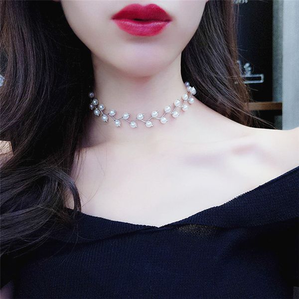 2020 new arrivals fashion torques simulated-pearl necklace simple cross strand beaded chokers necklaces for women jewelry, Golden;silver 
2020 new arrivals fashion torques simulated-pearl necklace simple cross strand beaded chokers necklaces for women jewelry, Golden;silver