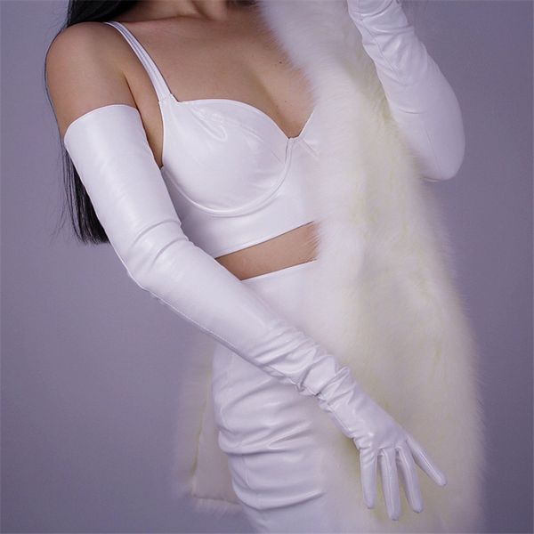 five fingers gloves patent leather extra long 70cm emulation elastic pu mirror bright white female pu08, Blue;gray
five fingers gloves patent leather extra long 70cm emulation elastic pu mirror bright white female pu08, Blue;gray