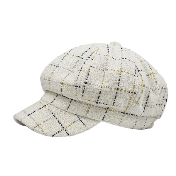 retro women's autumn and winter outdoor female beret plaid hat painter newsboy casual beret octagonal cap white, Blue;gray
retro women's autumn and winter outdoor female beret plaid hat painter newsboy casual beret octagonal cap white, Blue;gray