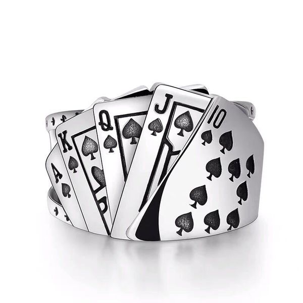 punk silver color poker signet rings gothic straight flush resizable ring for women men viking jewelry aneis masculino, Golden;silver
punk silver color poker signet rings gothic straight flush resizable ring for women men viking jewelry aneis masculino, Golden;silver