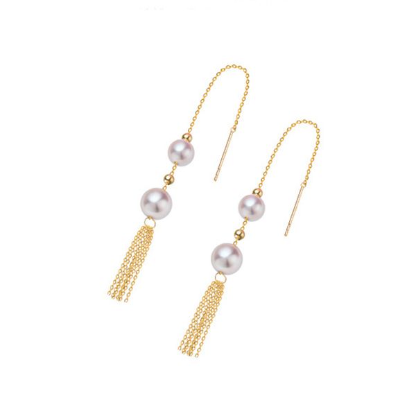 sinya trendy pure 18k gold long chain tassel earring with natural round pearls fine jewelry for women girls mum, Silver
sinya trendy pure 18k gold long chain tassel earring with natural round pearls fine jewelry for women girls mum, Silver