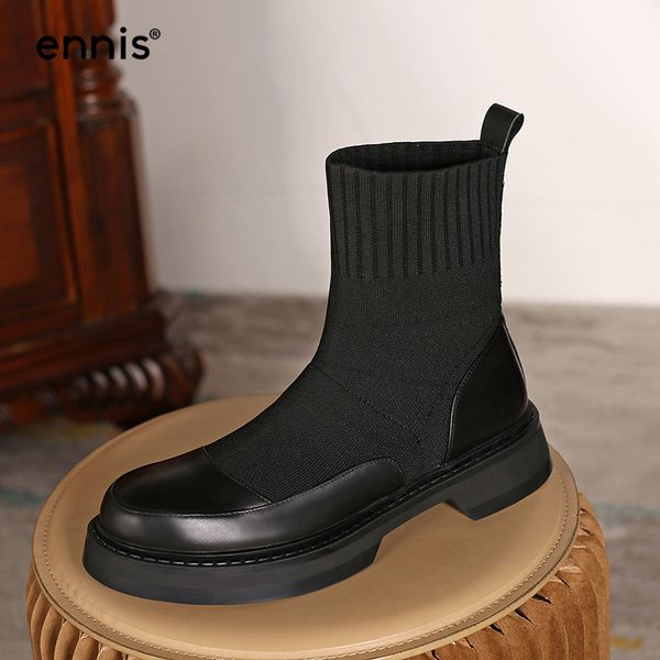ennis 2020 women's autumn boots stockings stretch ankle boots platform genuine leather shoes big size knitted booties new a0256, Black
ennis 2020 women's autumn boots stockings stretch ankle boots platform genuine leather shoes big size knitted booties new a0256, Black