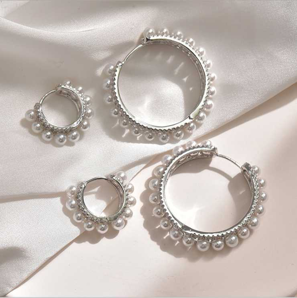 hoop & huggie women fashion micro inlaid zircon earrings size circle round pearl temperament earring, Golden;silver
hoop & huggie women fashion micro inlaid zircon earrings size circle round pearl temperament earring, Golden;silver