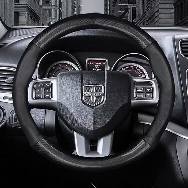 leather car steering wheels cover m size 38cm 15" for dodge charger dart avenger durango caravan 1500 3500 journey caliber 
leather car steering wheels cover m size 38cm 15" for dodge charger dart avenger durango caravan 1500 3500 journey caliber