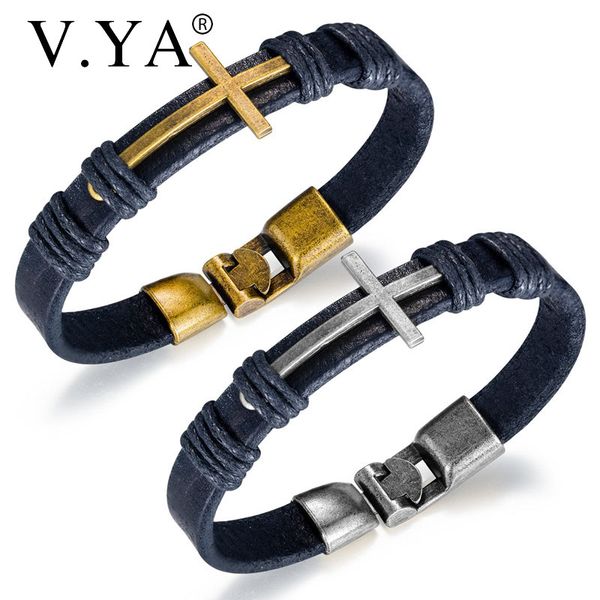 charm bracelets v.ya creative cross leather rope bracelet for men women fashion stainless steel bangle friend gift, Golden;silver
charm bracelets v.ya creative cross leather rope bracelet for men women fashion stainless steel bangle friend gift, Golden;silver