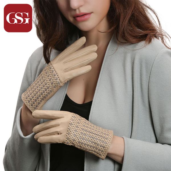 five fingers gloves brand women style genuine leather with net brown red black blue sheepskin for ladies breathable mittens, Blue;gray
five fingers gloves brand women style genuine leather with net brown red black blue sheepskin for ladies breathable mittens, Blue;gray