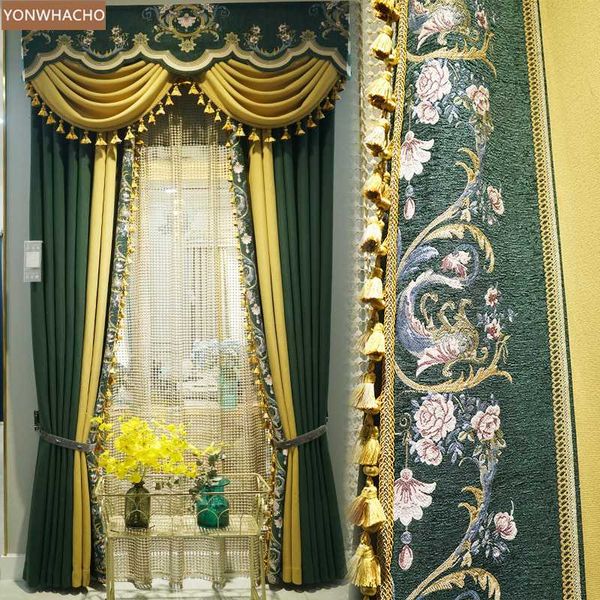 custom curtains elegant luxury american simple dark green stitching cotton linen cloth blackout curtain tulle valance drape b803
custom curtains elegant luxury american simple dark green stitching cotton linen cloth blackout curtain tulle valance drape b803