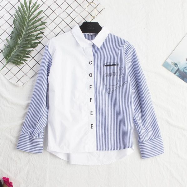women and blouses 2020 vertical stripes stitching elegant long sleeve loose office lady work wear shirts female slim blusas, White
women and blouses 2020 vertical stripes stitching elegant long sleeve loose office lady work wear shirts female slim blusas, White