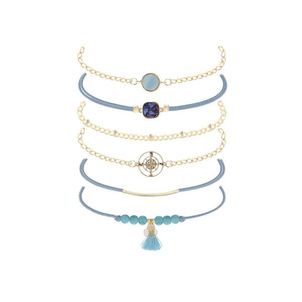 new vintage blue ocean style bracelet set women personality 6pcs/set natural stone compass charm bracelets female beach jewelry, Golden;silver
new vintage blue ocean style bracelet set women personality 6pcs/set natural stone compass charm bracelets female beach jewelry, Golden;silver