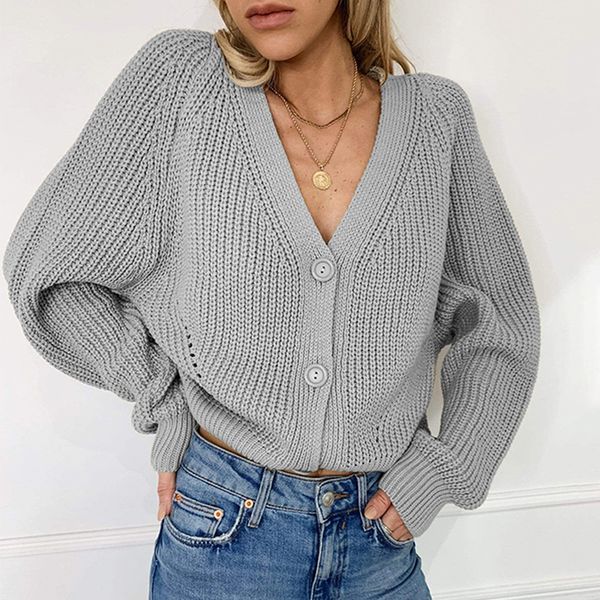 solid color women autumn cardigan sweater 2020 new v-neck lantern sleeve button-down knitted sweater hollow out knitwear jumper, White
solid color women autumn cardigan sweater 2020 new v-neck lantern sleeve button-down knitted sweater hollow out knitwear jumper, White