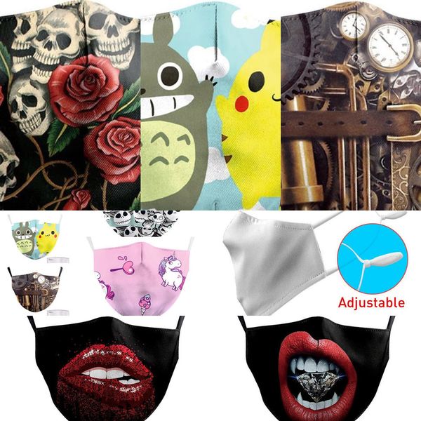 big print anti face mouth fabric masks unicorn mouth cover reusable protection dust sefm1