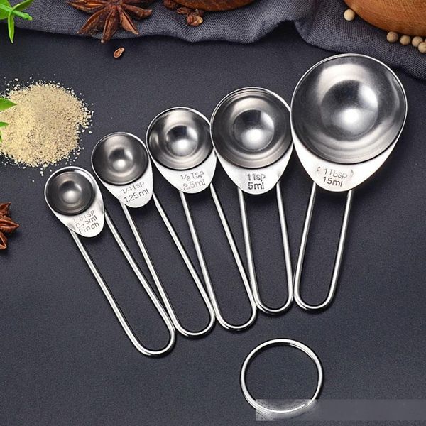 stainless steel measuring spoon 5 pcs set useful cooking baking coffee milk measure spoon cup sugar bake utensil kitchen tools
stainless steel measuring spoon 5 pcs set useful cooking baking coffee milk measure spoon cup sugar bake utensil kitchen tools