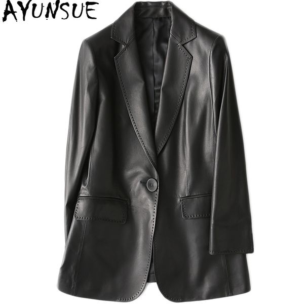 women's leather & faux ayunsue casual genuine jacket women 2021 spring real sheepskin coat female slim ladies jackets outerwear 18-yy10, Black
women's leather & faux ayunsue casual genuine jacket women 2021 spring real sheepskin coat female slim ladies jackets outerwear 18-yy10, Black