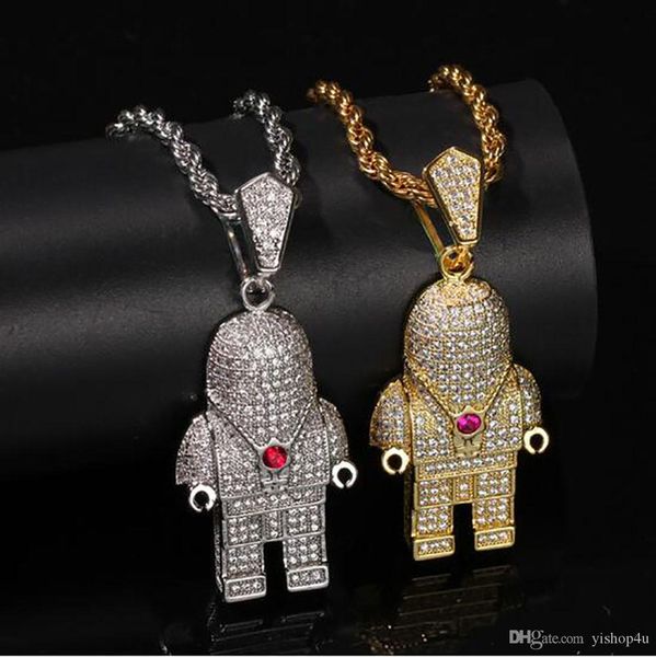 14k gold cartoon astronaut spaceman pendant necklace mens micro pave cubic zirconia with 24inch rope chain, Silver
14k gold cartoon astronaut spaceman pendant necklace mens micro pave cubic zirconia with 24inch rope chain, Silver