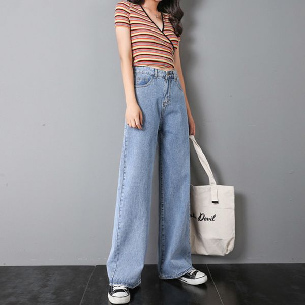 women jeans pants leisure loose high waist vintage wide leg jeans women jean korean style all-match simple full-length, Blue
women jeans pants leisure loose high waist vintage wide leg jeans women jean korean style all-match simple full-length, Blue
