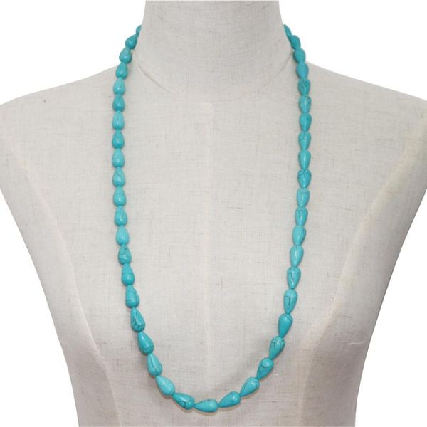 chains fashion statement women long chain necklace faux turquoises stone teardrop beads charms strand necklaces gifts jewelry 32" b240, Silver
chains fashion statement women long chain necklace faux turquoises stone teardrop beads charms strand necklaces gifts jewelry 32" b240, Silver