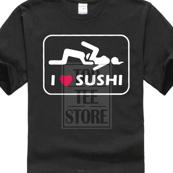 2017 fashion brand summer men fashion i love sushi men's printed cotton t-shirt