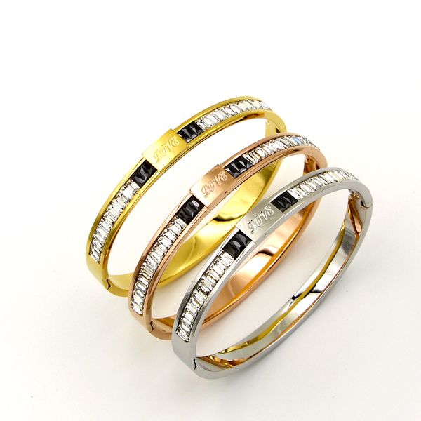 letter stainless steel luxury bracelet crystal & bracelet for women fashion jewelry, Black
letter stainless steel luxury bracelet crystal & bracelet for women fashion jewelry, Black