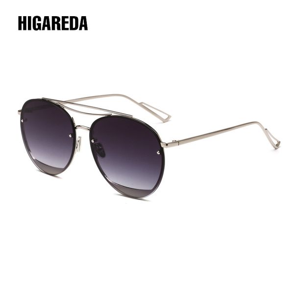 women classic brand designer rimless sunglasses twin beam metal frame sun glasses, White;black
women classic brand designer rimless sunglasses twin beam metal frame sun glasses, White;black