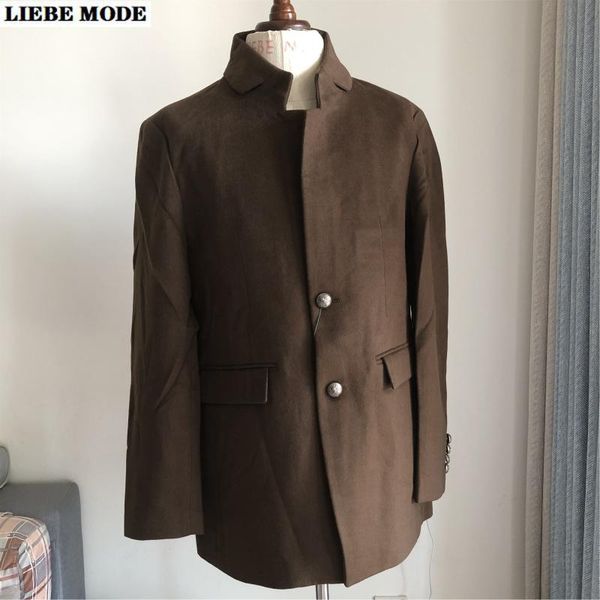 38% wool autumn men's wool coats slim fit stand collar men fashion woolen blends outerwear jackets casual trench, Black
38% wool autumn men's wool coats slim fit stand collar men fashion woolen blends outerwear jackets casual trench, Black