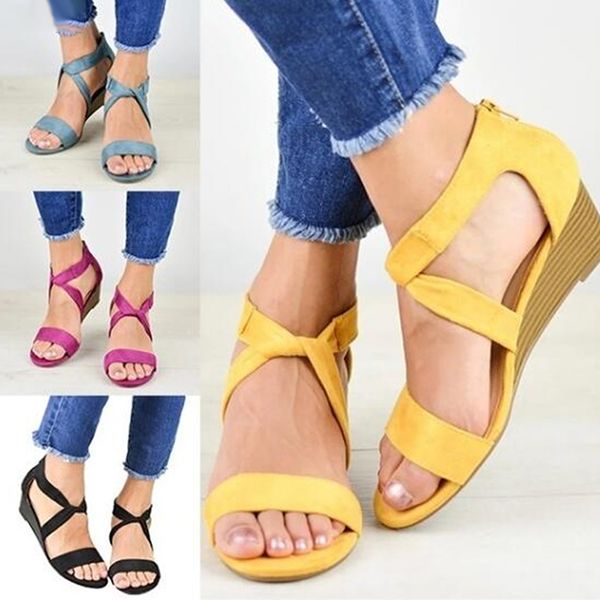 dress shoes women sandals 2021 wedges med heels summer ankle strap open toe sandalias ladies plus size 35-43, Black
dress shoes women sandals 2021 wedges med heels summer ankle strap open toe sandalias ladies plus size 35-43, Black