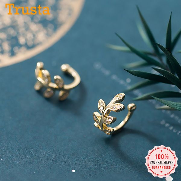 hoop & huggie trustdavis real 925 sterling silver sweet leaves cz ear cuff clip on earrings for women without piercing earings jewelry da137, Golden;silver
hoop & huggie trustdavis real 925 sterling silver sweet leaves cz ear cuff clip on earrings for women without piercing earings jewelry da137, Golden;silver
