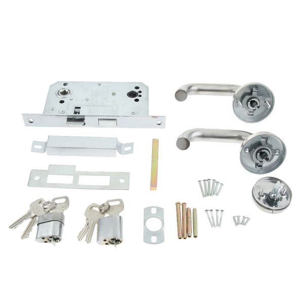mortise dormitory privacy entry fire door lock, includes lock body, 2pcs handles and fastners, complete kit for installation
mortise dormitory privacy entry fire door lock, includes lock body, 2pcs handles and fastners, complete kit for installation