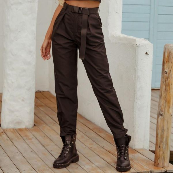2020 new high waist pant women's high street style slim pants overalls belt waist slim retro women's pants haren pant, Black;white
2020 new high waist pant women's high street style slim pants overalls belt waist slim retro women's pants haren pant, Black;white