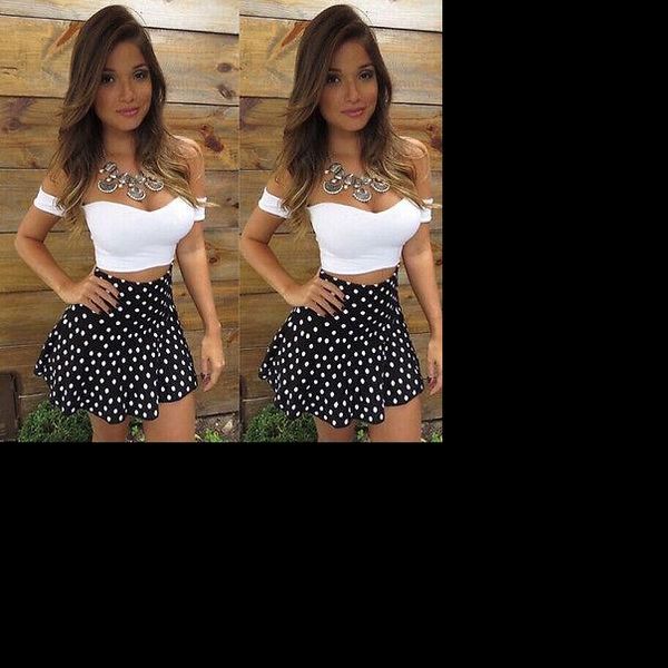 new women summer clothes skirts dots lace bodycon skirt and crop v neck 2 piece party clubwear, Gray
new women summer clothes skirts dots lace bodycon skirt and crop v neck 2 piece party clubwear, Gray