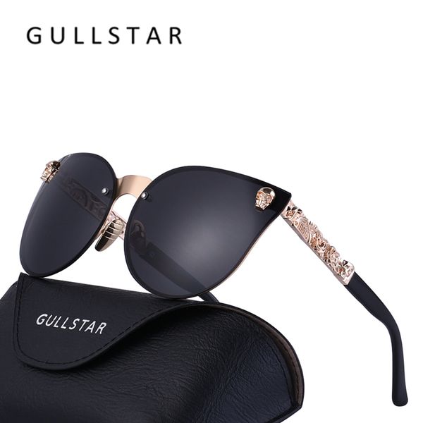 

gullstar 2020 fashion women gothic sunglasses skull frame metal temple sun glasses feminino luxury, White;black
