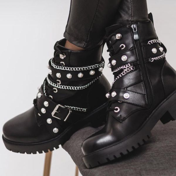 punk boots women shoes high chains pearls women ankle boots thick heels black thin streetwear motorcycle
punk boots women shoes high chains pearls women ankle boots thick heels black thin streetwear motorcycle