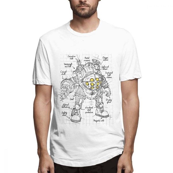 one yona bioshock big daddy t-shirt man custom for boy pure cotton camiseta