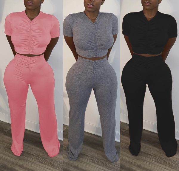 women's fashion 2 piece outfits solid color slim fit casual short sleeve crop t shirt and ruched skinny long flare pants, White
women's fashion 2 piece outfits solid color slim fit casual short sleeve crop t shirt and ruched skinny long flare pants, White