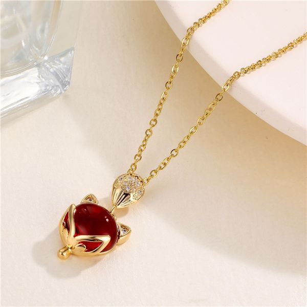 exquisite gold plated red pendant necklace romantic charming red gems zircon crystal necklace women jewelry birthday gifts, Silver
exquisite gold plated red pendant necklace romantic charming red gems zircon crystal necklace women jewelry birthday gifts, Silver