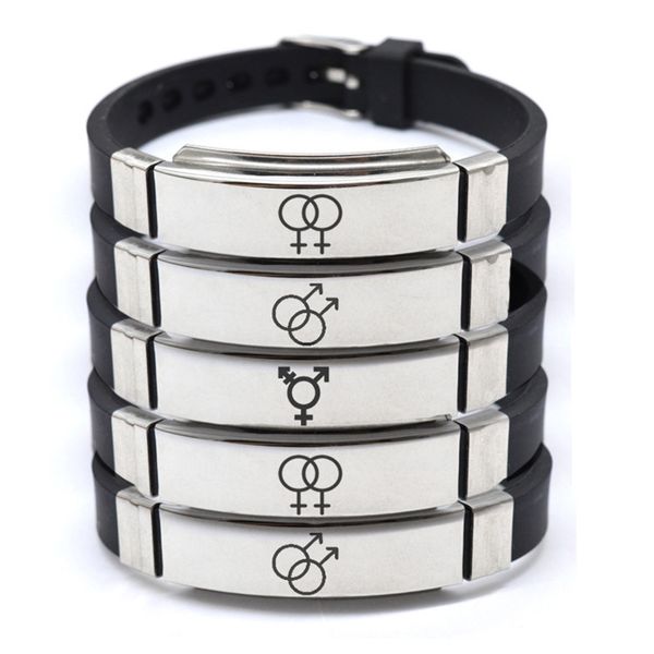 gay pride stainless steel silicone bracelet jewelry charm accessories bracelet for gay bangles, Black
gay pride stainless steel silicone bracelet jewelry charm accessories bracelet for gay bangles, Black