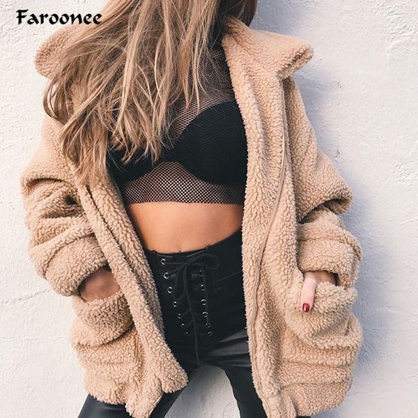 women's fur & faux faroonee elegant coat women 2021 autumn winter warm soft zipper jacket female plush overcoat casual outerwear, Black
women's fur & faux faroonee elegant coat women 2021 autumn winter warm soft zipper jacket female plush overcoat casual outerwear, Black
