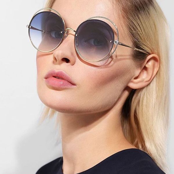 sunglasses luxury steampunk men round metal women style retro sun glasses double frame diamond personalized gafas sol, White;black
sunglasses luxury steampunk men round metal women style retro sun glasses double frame diamond personalized gafas sol, White;black
