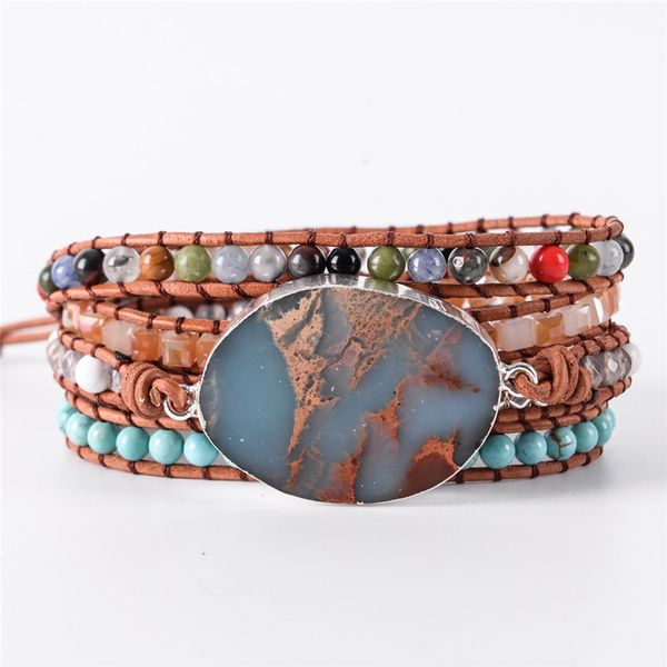 natural stone leather bracelet exquisite mix stones women fashion 5 layers wrap bracelet boho chic jewelry dropshipping, Golden;silver
natural stone leather bracelet exquisite mix stones women fashion 5 layers wrap bracelet boho chic jewelry dropshipping, Golden;silver