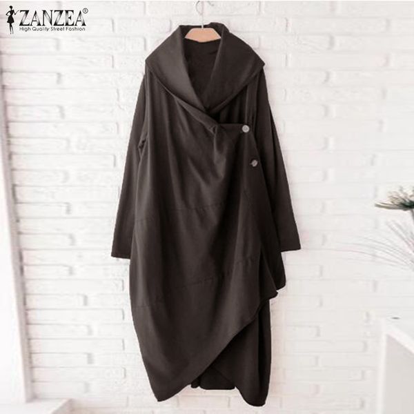 women's asymmetrical coats 2020 zanzea stylish long sleeve lapel blusas female button cardigans thin overcoats plus size 7, Black;brown
women's asymmetrical coats 2020 zanzea stylish long sleeve lapel blusas female button cardigans thin overcoats plus size 7, Black;brown